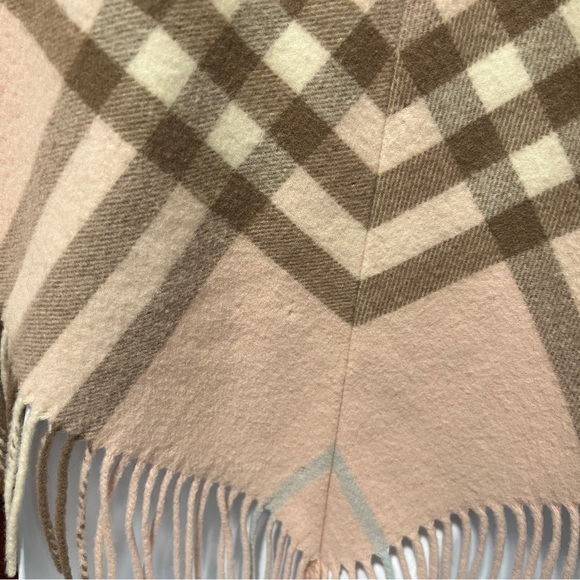 Burberry pink nova check poncho plaid fringe vintage 90s - Picture 5 of 8